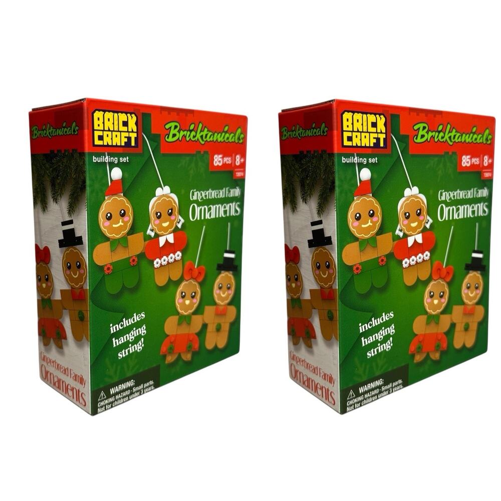 BrickCraft Gingerbread Family Ornaments 85 Piece Brick Building Set Lot of 2